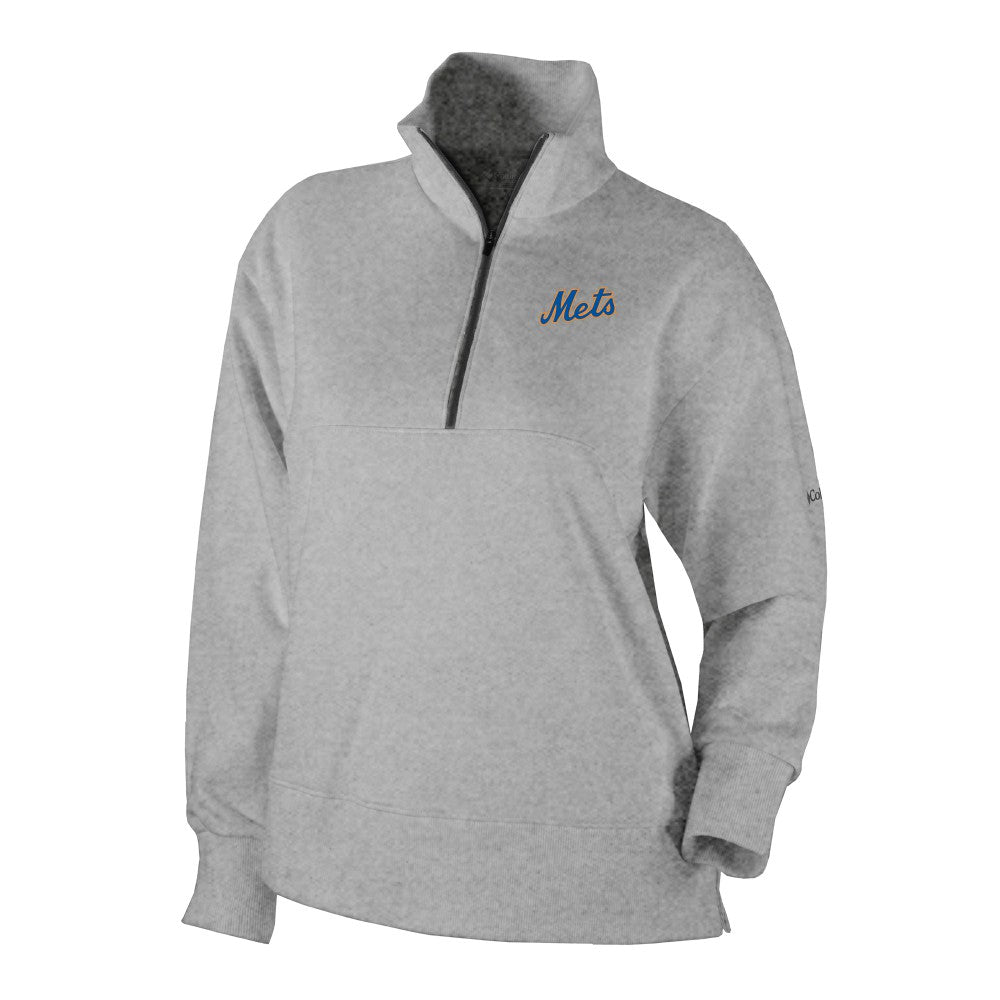 New York Mets Columbia Women's Birchwood Hills Quarter-Zip Pullover - Gray - Columbia Sale