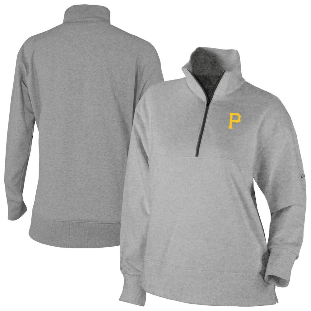 Pittsburgh Pirates Columbia Women's Birchwood Hills Quarter-Zip Pullover - Gray - Columbia Sale