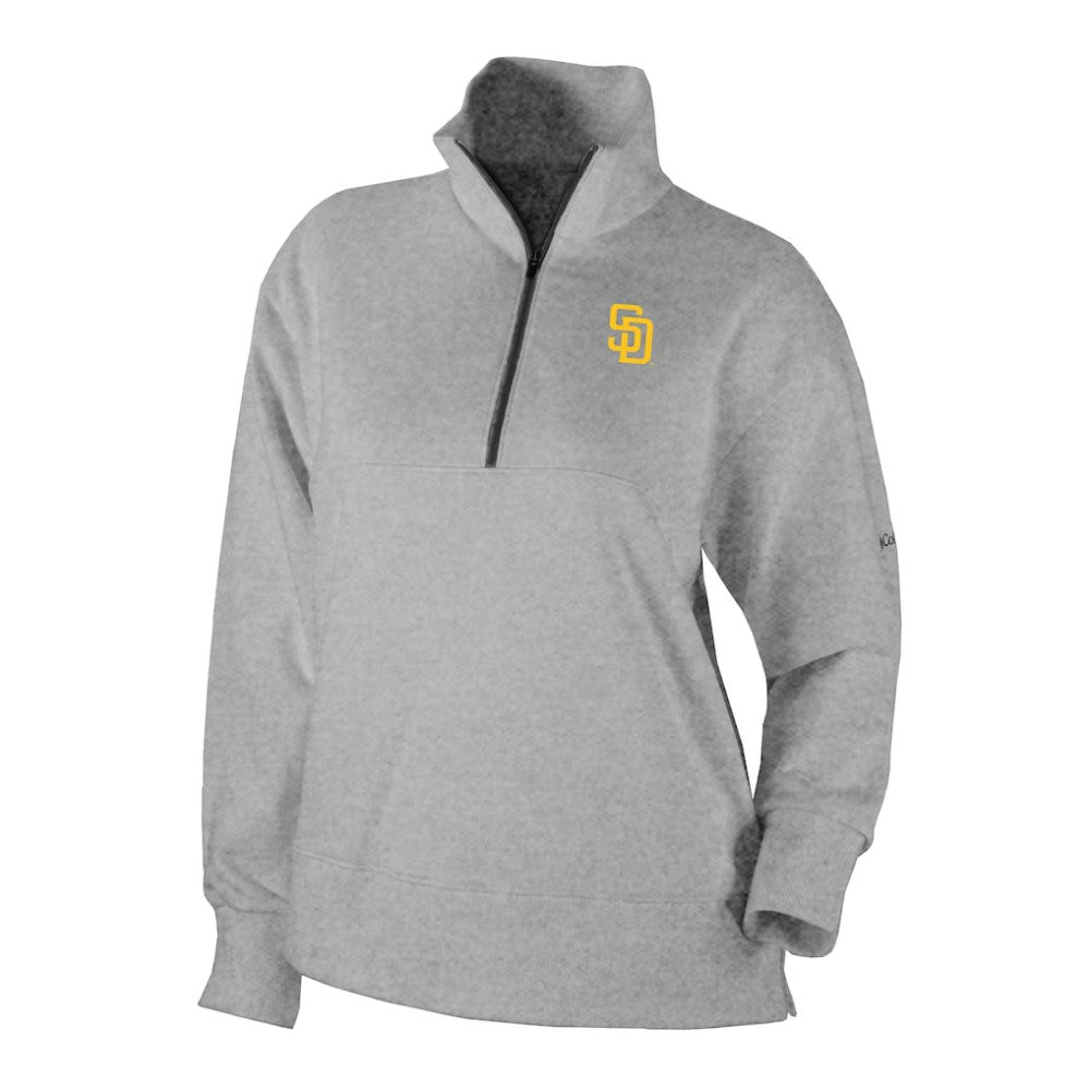 San Diego Padres Columbia Women's Birchwood Hills Quarter-Zip Pullover - Gray - Columbia on Sale