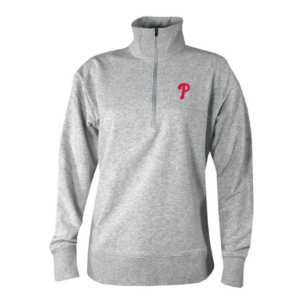 Philadelphia Phillies Columbia Women's Birchwood Hills Quarter-Zip Pullover - Gray - Columbia Lifestyle