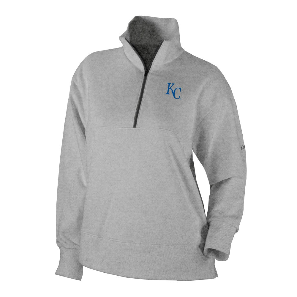 Kansas City Royals Columbia Women's Birchwood Hills Quarter-Zip Pullover - Gray - Columbia on Sale