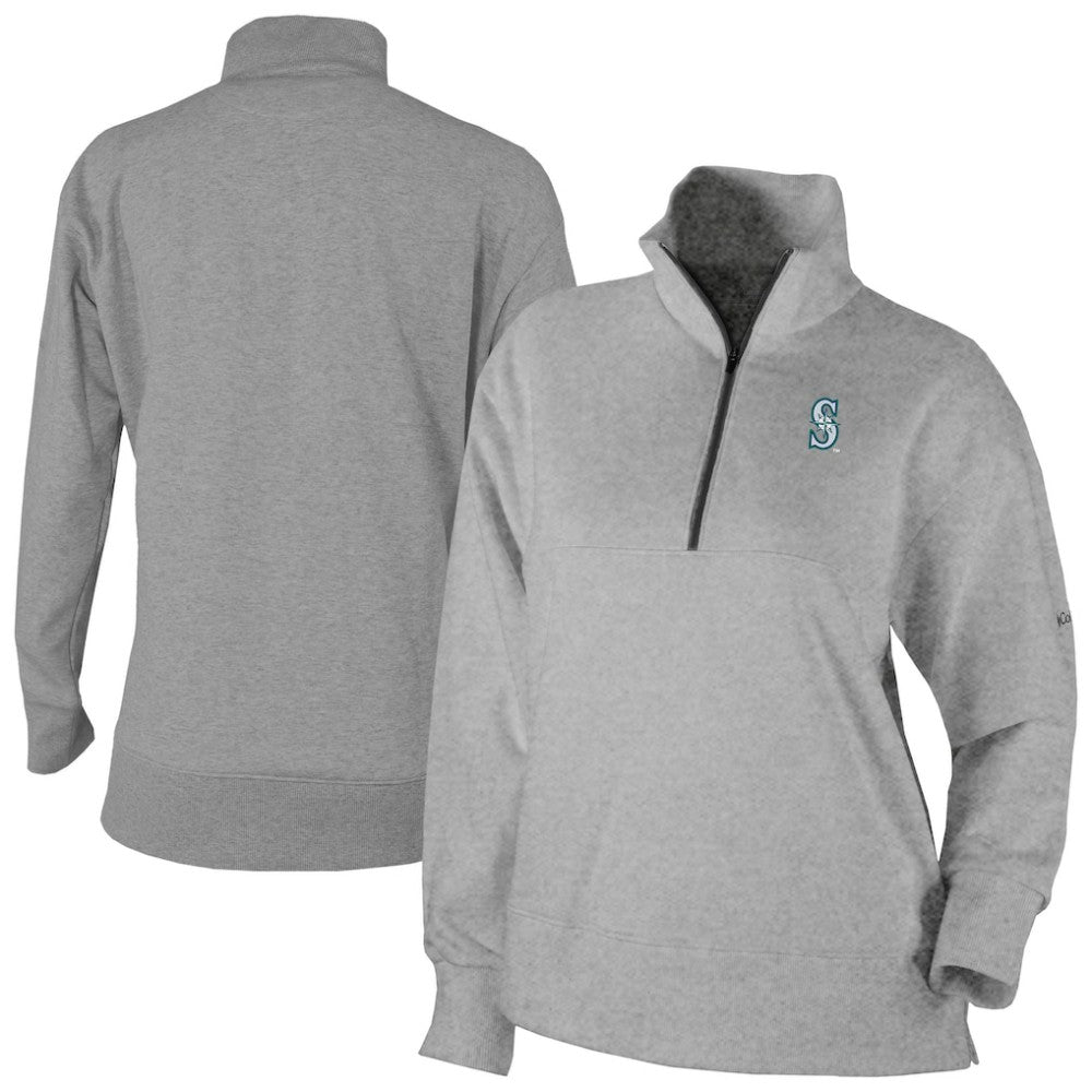Seattle Mariners Columbia Women's Birchwood Hills Quarter-Zip Pullover - Gray - Columbia Sale