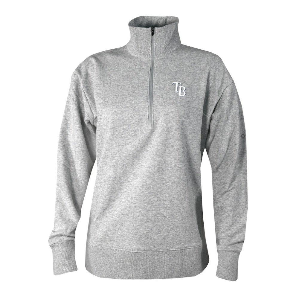 Tampa Bay Rays Columbia Women's Birchwood Hills Quarter-Zip Pullover - Gray - Columbia on Sale