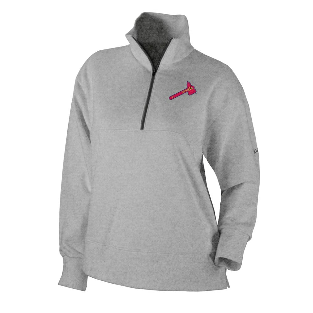Atlanta Braves Columbia Women's Birchwood Hills Quarter-Zip Pullover - Gray - Columbia Discount