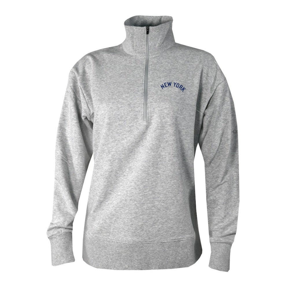 New York Yankees Columbia Women's Birchwood Hills Quarter-Zip Pullover - Gray - Columbia Lifestyle
