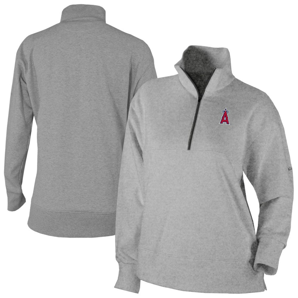 Los Angeles Angels Columbia Women's Birchwood Hills Quarter-Zip Pullover - Gray - Columbia Sale