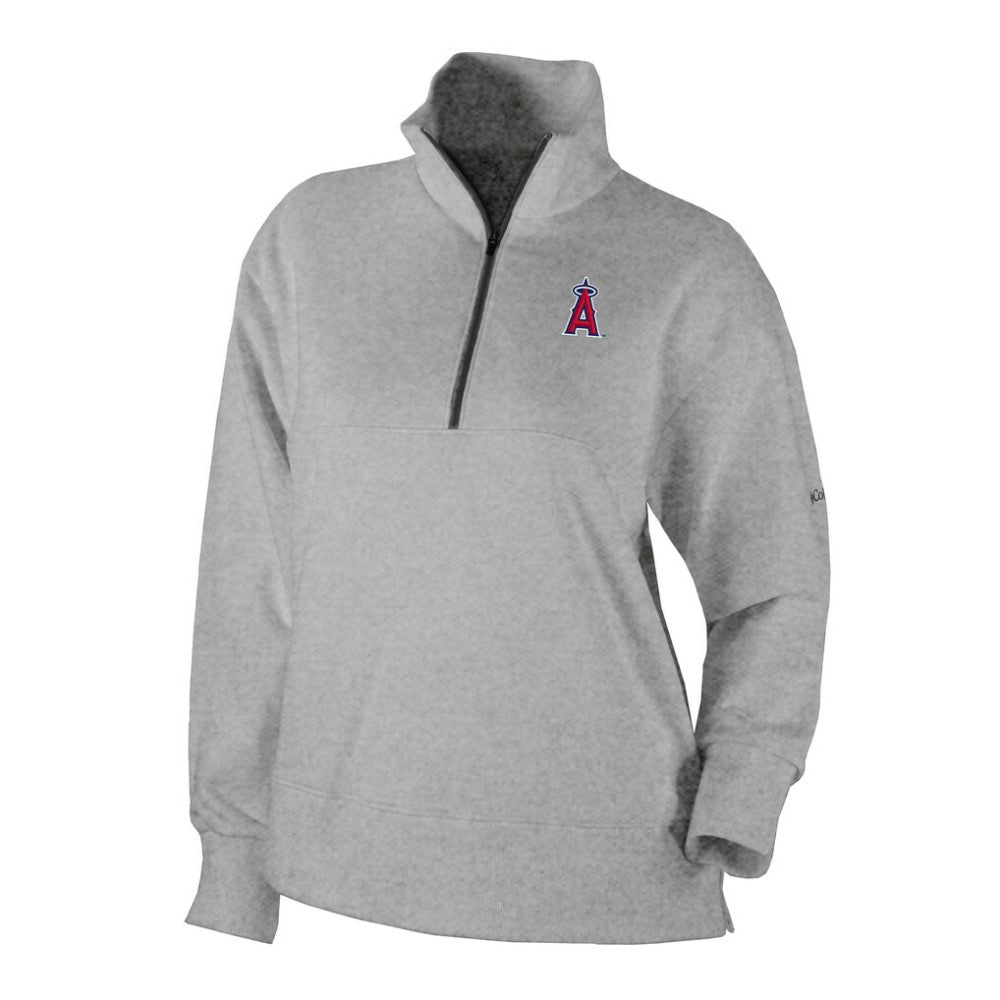 Los Angeles Angels Columbia Women's Birchwood Hills Quarter-Zip Pullover - Gray - Columbia Sale