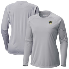 Milwaukee Brewers Columbia Tidal Tee II Long Sleeve T-Shirt - Gray - Columbia on Sale