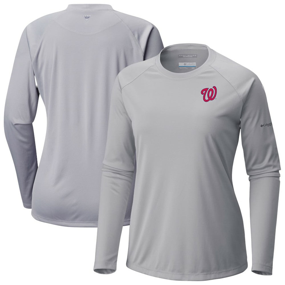 Washington Nationals Columbia Tidal Tee II Long Sleeve T-Shirt - Gray - Columbia Online