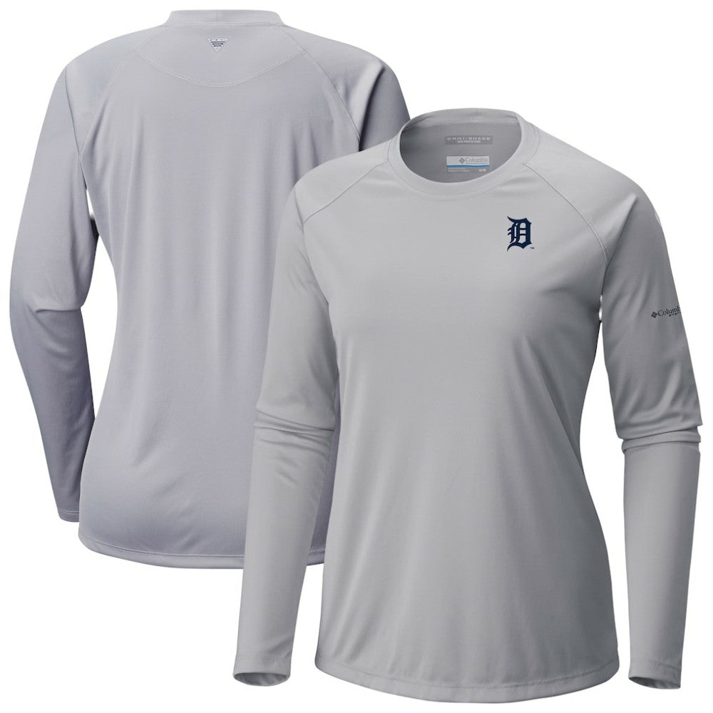 Detroit Tigers Columbia Tidal Tee II Long Sleeve T-Shirt - Gray - Columbia Sale