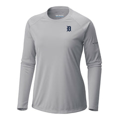 Detroit Tigers Columbia Tidal Tee II Long Sleeve T-Shirt - Gray - Columbia Sale