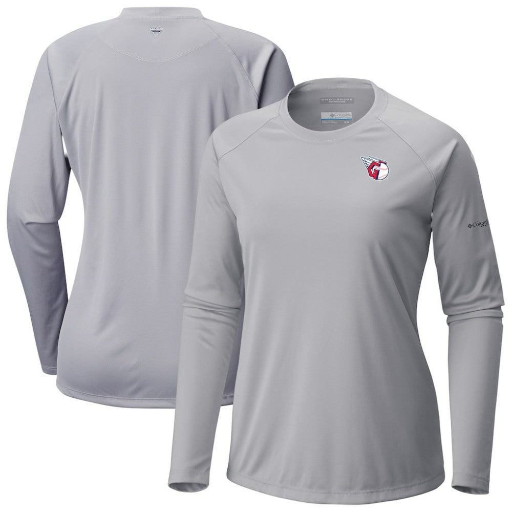Cleveland Guardians Columbia Tidal Tee II Long Sleeve T-Shirt - Gray - Columbia Online