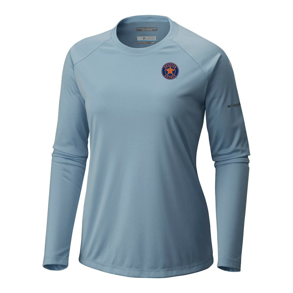 Houston Astros Columbia Tidal Tee II Long Sleeve T-Shirt - Light Blue - Columbia Discount