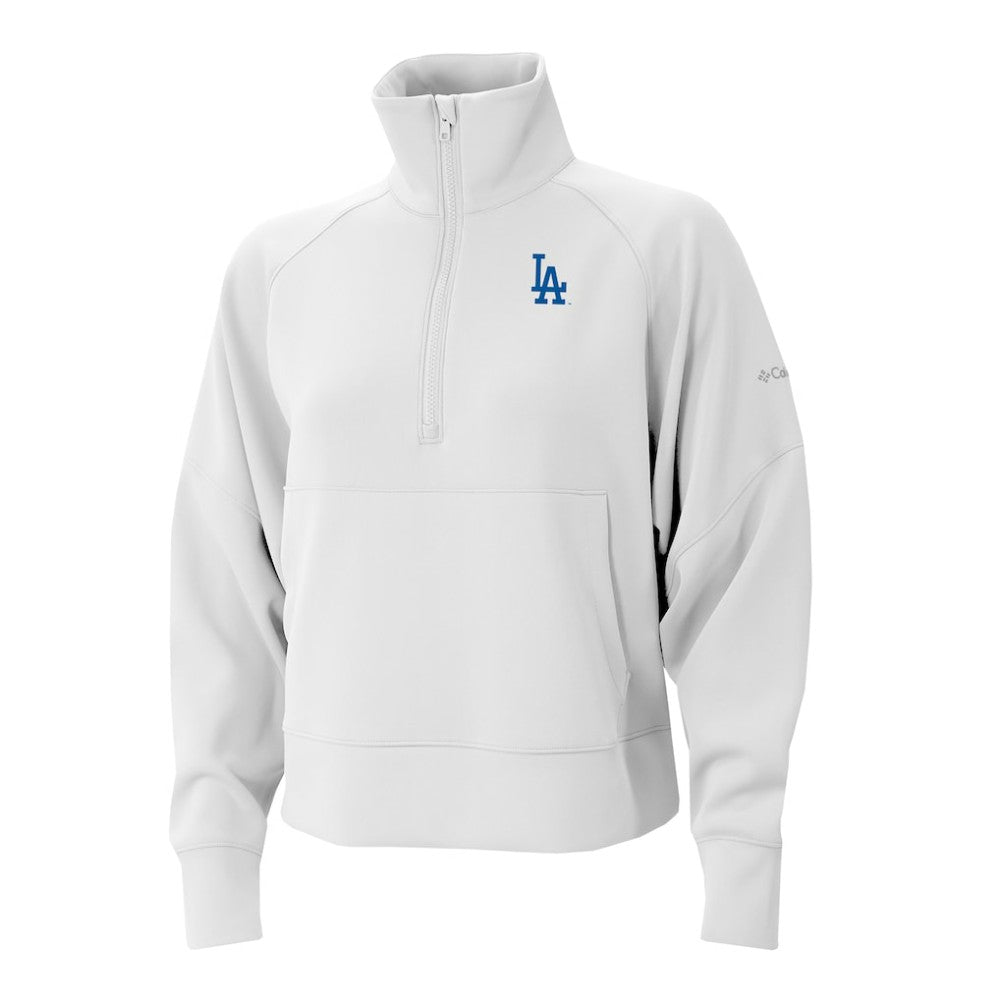 Los Angeles Dodgers Columbia Women's Wickhams Hills Raglan Omni-Wick Quarter-Zip Pullover - White - Columbia Lifestyle