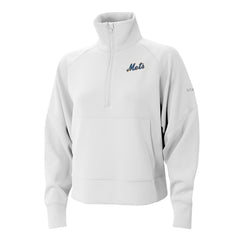 New York Mets Columbia Women's Wickhams Hills Raglan Omni-Wick Quarter-Zip Pullover - White - Columbia Discount