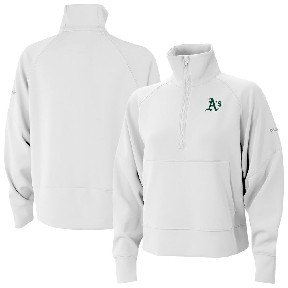Athletics Columbia Women's Wickhams Hills Raglan Omni-Wick Quarter-Zip Pullover - White - Columbia Discount