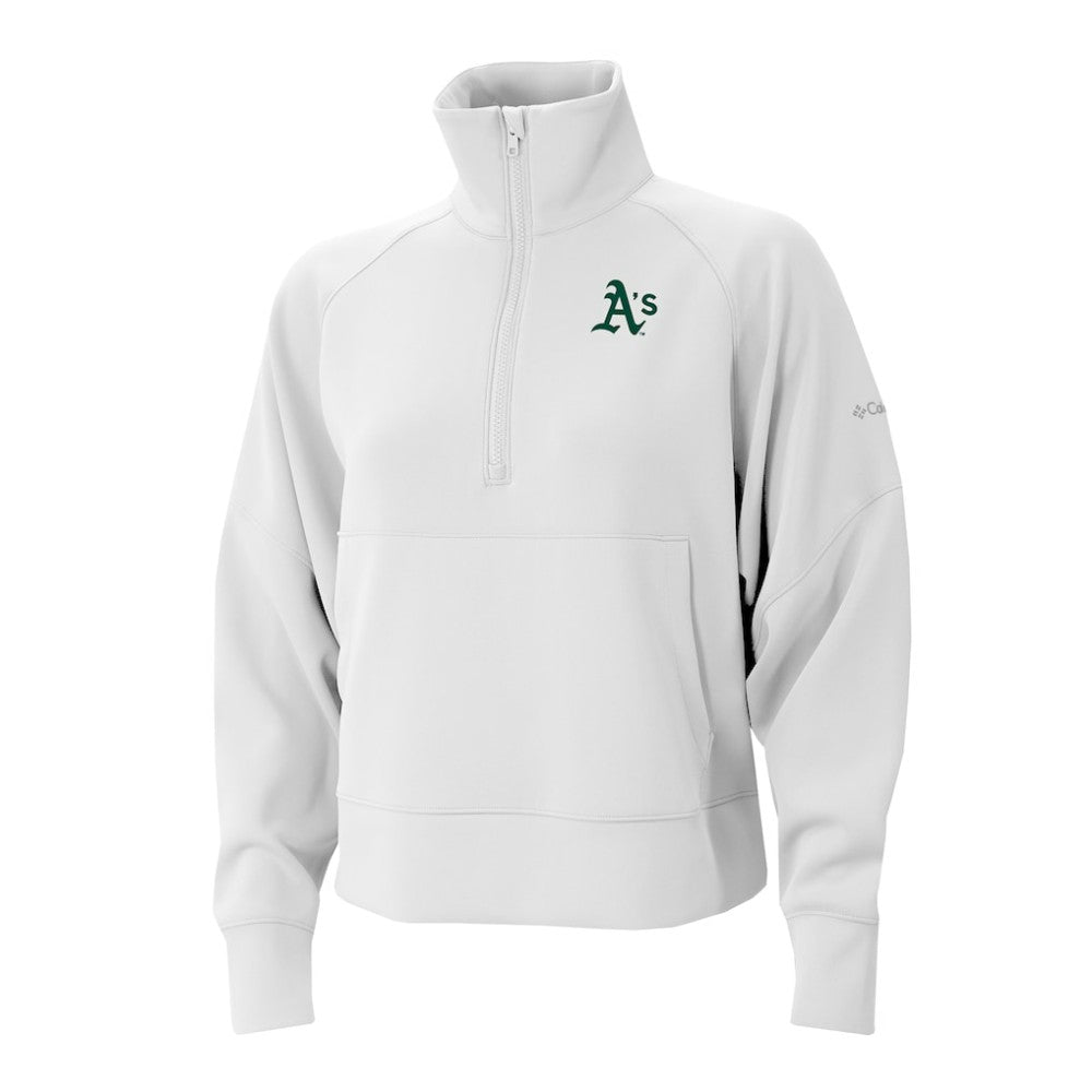 Athletics Columbia Women's Wickhams Hills Raglan Omni-Wick Quarter-Zip Pullover - White - Columbia Discount