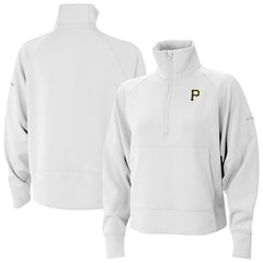 Pittsburgh Pirates Columbia Women's Wickhams Hills Raglan Omni-Wick Quarter-Zip Pullover - White - Columbia Discount