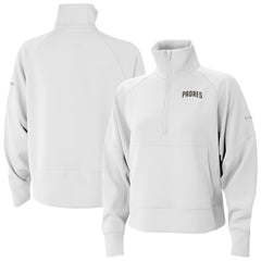 San Diego Padres Columbia Women's Wickhams Hills Raglan Omni-Wick Quarter-Zip Pullover - White - Columbia on Sale