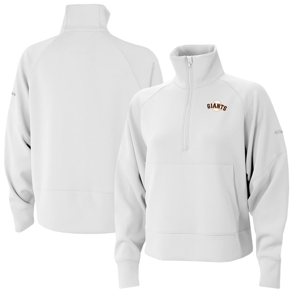 San Francisco Giants Columbia Women's Wickhams Hills Raglan Omni-Wick Quarter-Zip Pullover - White - Columbia Online