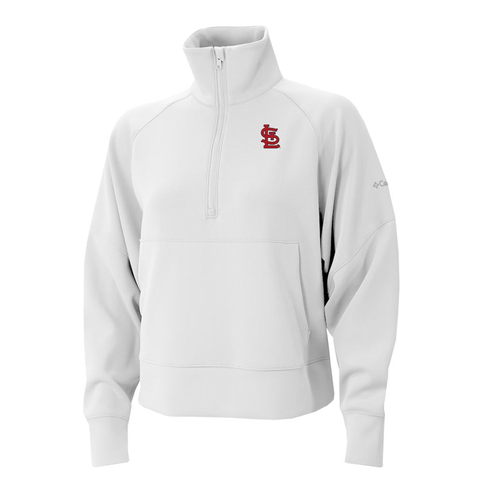 St. Louis Cardinals Columbia Women's Wickhams Hills Raglan Omni-Wick Quarter-Zip Pullover - White - Columbia Sale