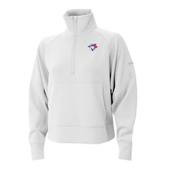 Toronto Blue Jays Columbia Women's Wickhams Hills Raglan Omni-Wick Quarter-Zip Pullover - White - Columbia Sale
