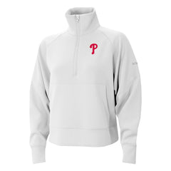 Philadelphia Phillies Columbia Women's Wickhams Hills Raglan Omni-Wick Quarter-Zip Pullover - White - Columbia on Sale