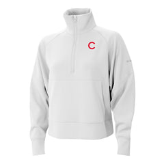 Chicago Cubs Columbia Women's Wickhams Hills Raglan Omni-Wick Quarter-Zip Pullover - White - Columbia Sale