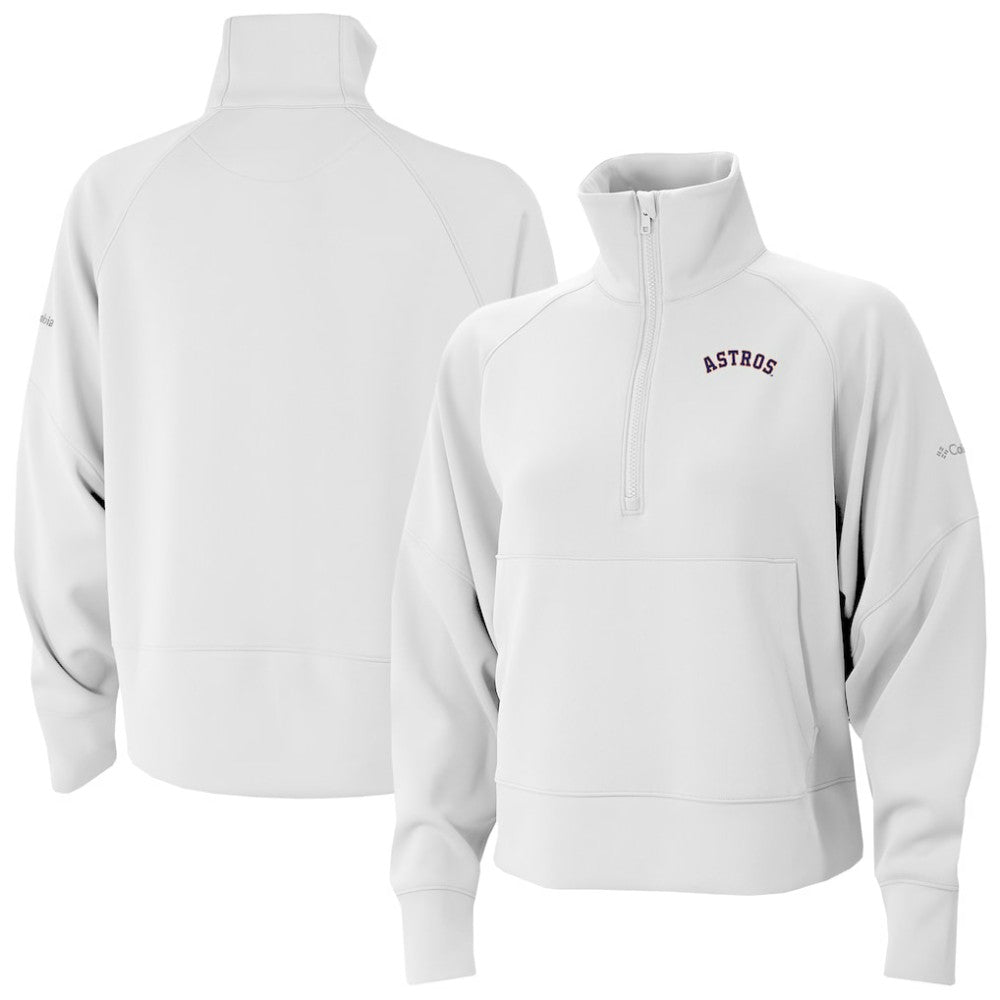Houston Astros Columbia Women's Wickhams Hills Raglan Omni-Wick Quarter-Zip Pullover - White - Columbia Online