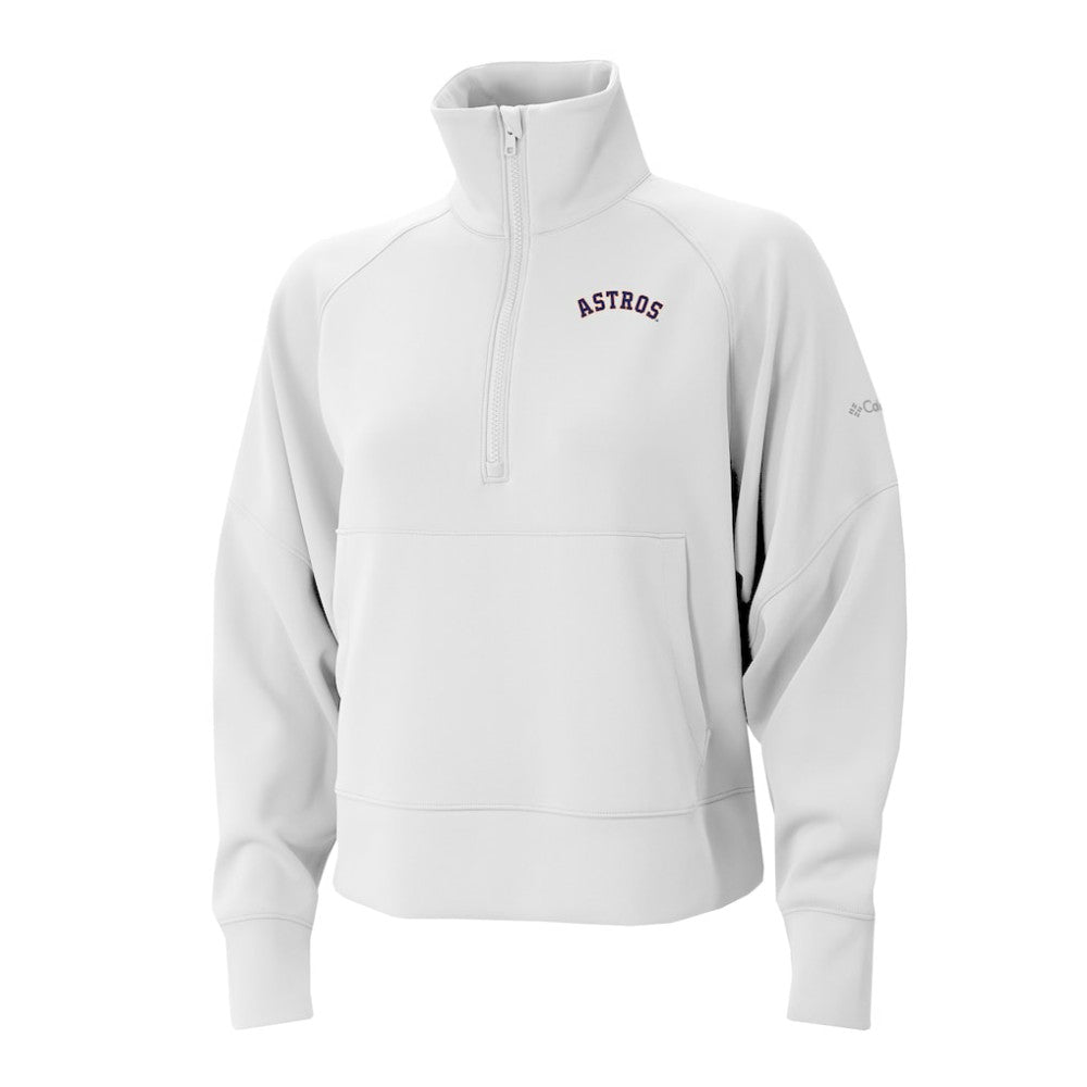 Houston Astros Columbia Women's Wickhams Hills Raglan Omni-Wick Quarter-Zip Pullover - White - Columbia Online