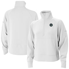 Milwaukee Brewers Columbia Women's Wickhams Hills Raglan Omni-Wick Quarter-Zip Pullover - White - Columbia Discount