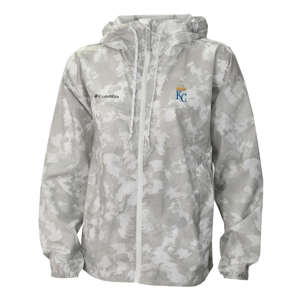 Kansas City Royals Columbia Women's Flash Challenger Full-Zip Hoodie Windbreaker Jacket - Gray/White - Columbia Online