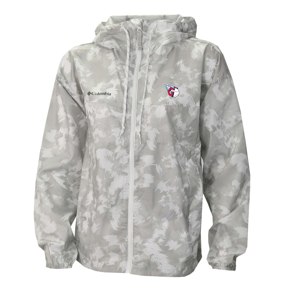 Cleveland Guardians Columbia Women's Flash Challenger Full-Zip Hoodie Windbreaker Jacket - Gray/White - Columbia Sale