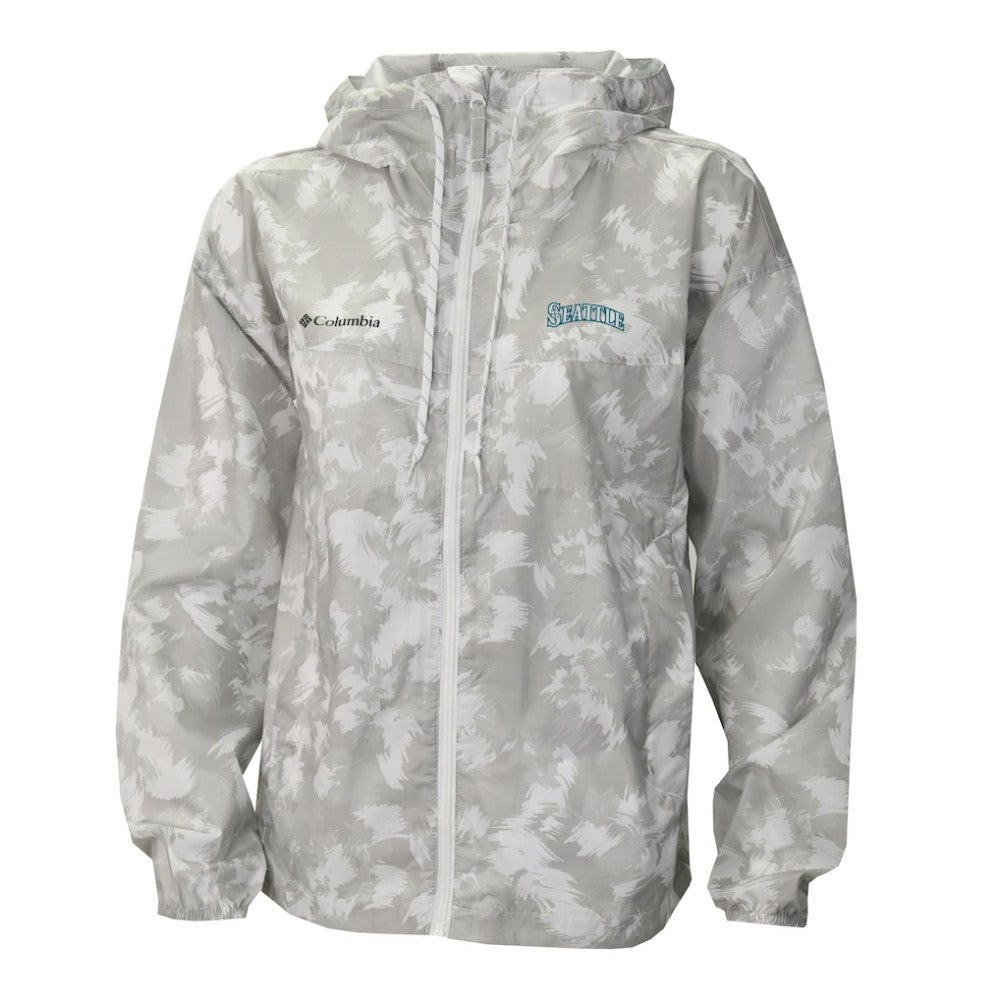 Seattle Mariners Columbia Women's Flash Challenger Full-Zip Hoodie Windbreaker Jacket - Gray/White - Columbia on Sale