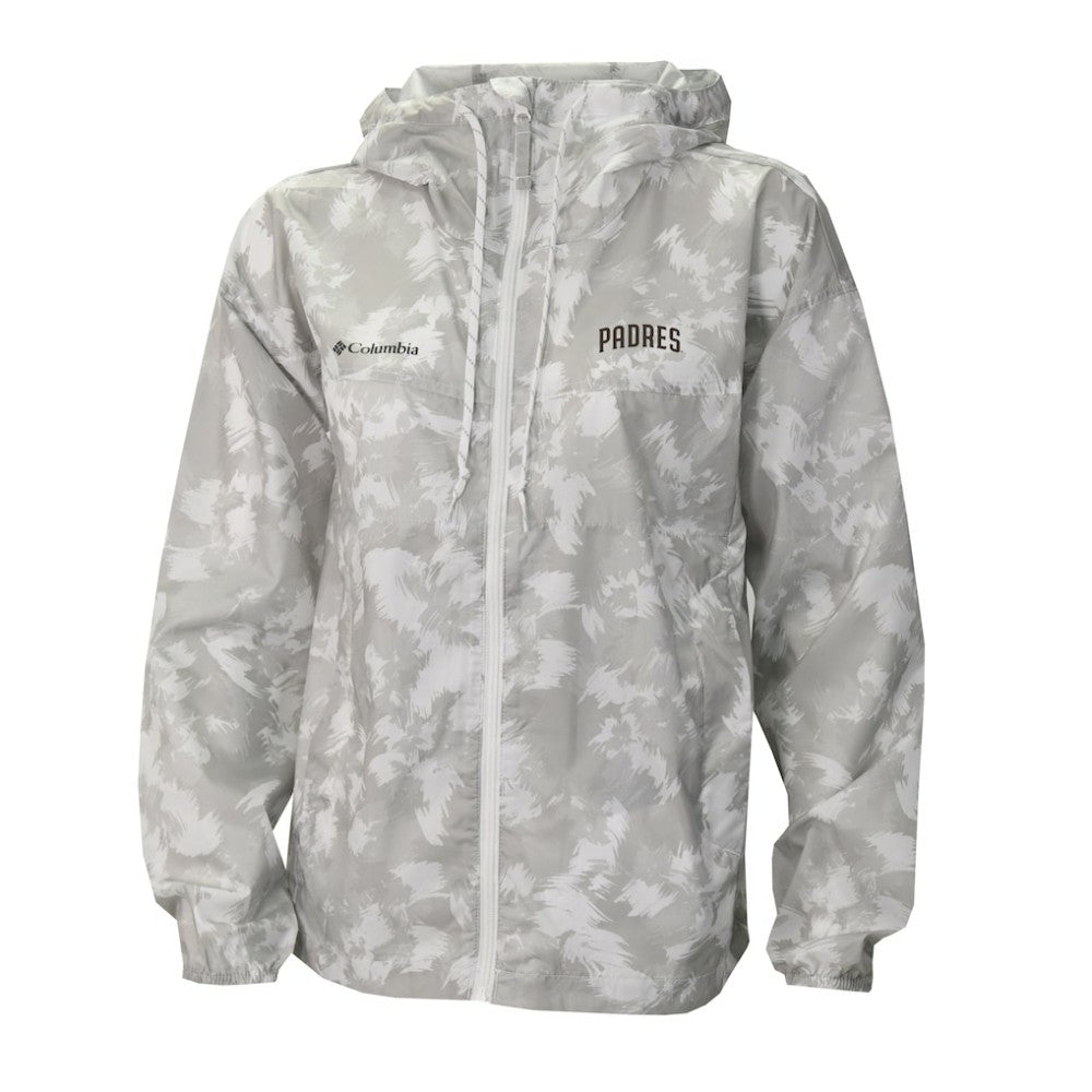 San Diego Padres Columbia Women's Flash Challenger Full-Zip Hoodie Windbreaker Jacket - Gray/White - Columbia Discount