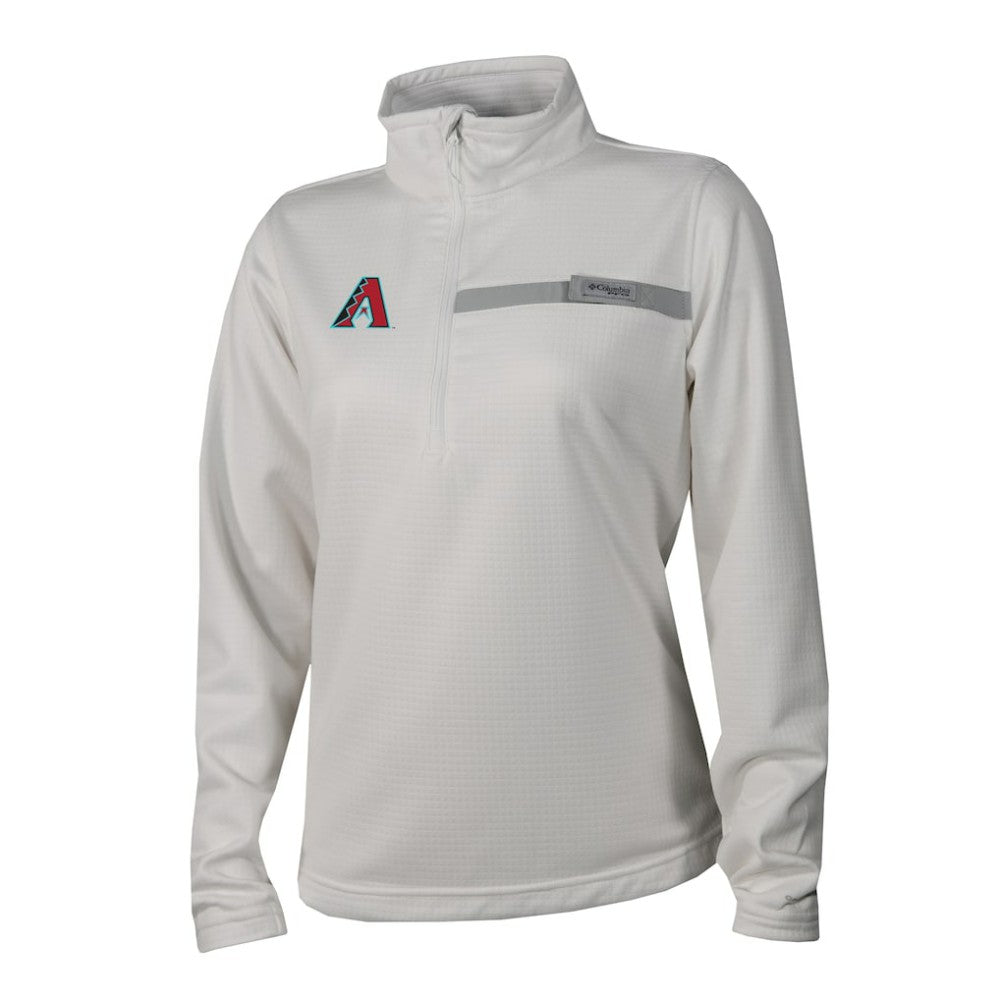 Arizona Diamondbacks Columbia Women's Skiff Guide Fleece Half-Zip Pullover Jacket - White - Columbia on Sale