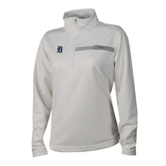Detroit Tigers Columbia Women's Skiff Guide Fleece Half-Zip Pullover Jacket - White - Columbia Discount