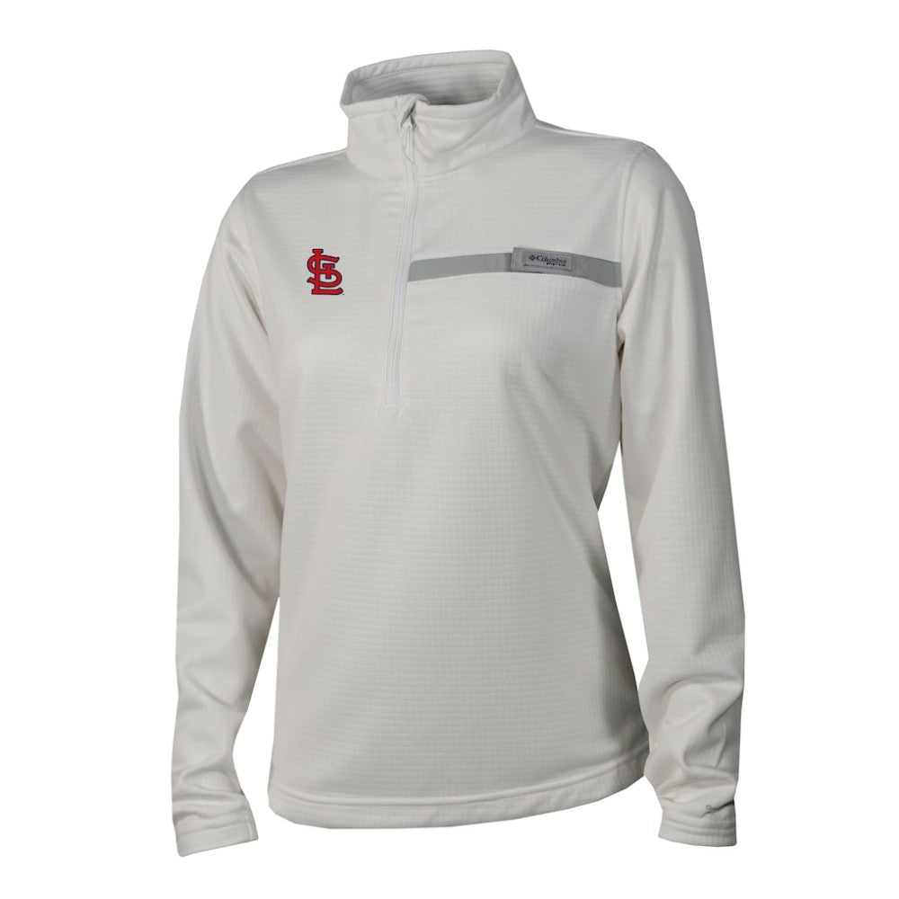 St. Louis Cardinals Columbia Women's Skiff Guide Fleece Half-Zip Pullover Jacket - White - Columbia Lifestyle