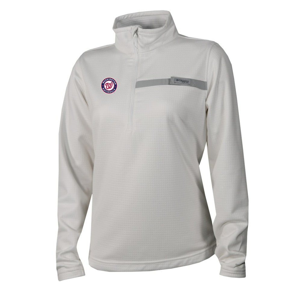Washington Nationals Columbia Women's Skiff Guide Fleece Half-Zip Pullover Jacket - White - Columbia Online