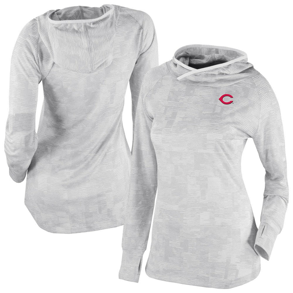 Cincinnati Reds Columbia Women's Omni-Wick Sunday Ball Raglan Pullover Hoodie - White - Columbia Online