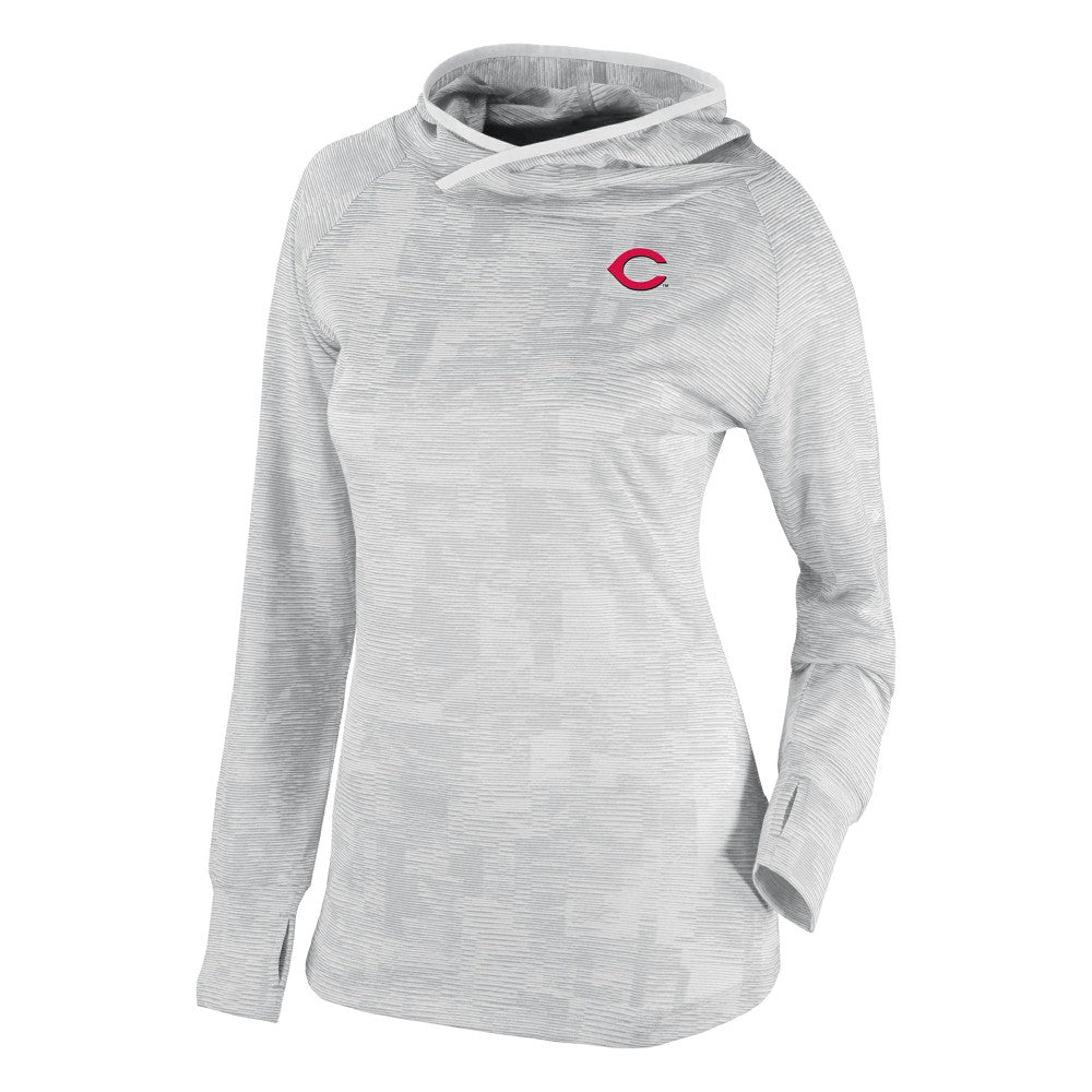 Cincinnati Reds Columbia Women's Omni-Wick Sunday Ball Raglan Pullover Hoodie - White - Columbia Online