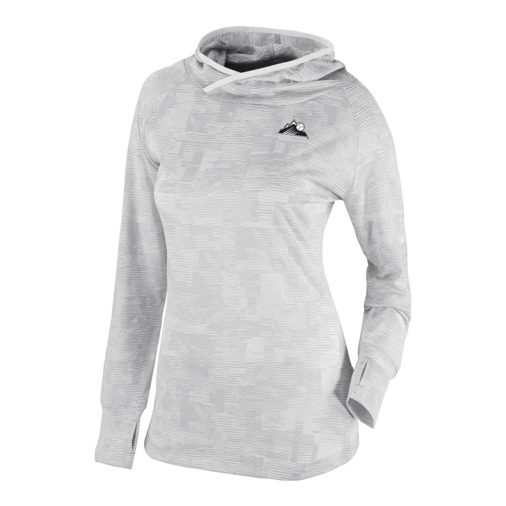 Colorado Rockies Columbia Women's Omni-Wick Sunday Ball Raglan Pullover Hoodie - White - Columbia Sale