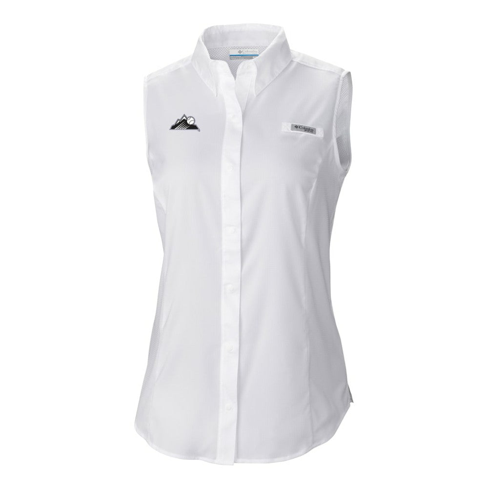 Colorado Rockies Columbia Women's Tamiami Sleeveless Shirt - White - Columbia Sale