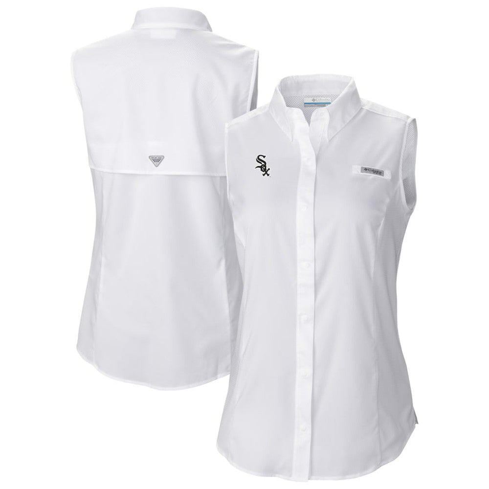 Chicago White Sox Columbia Women's Tamiami Sleeveless Shirt - White - Columbia on Sale