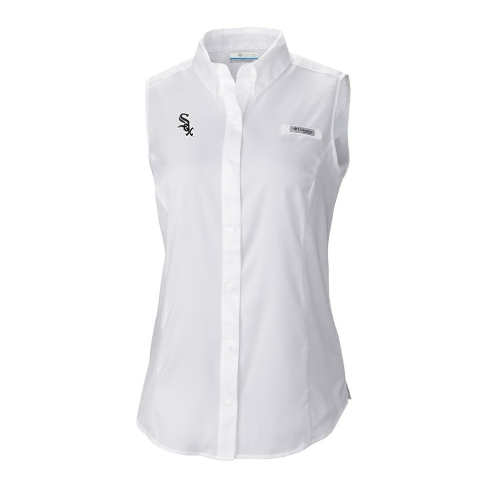 Chicago White Sox Columbia Women's Tamiami Sleeveless Shirt - White - Columbia on Sale