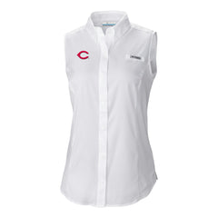Cincinnati Reds Columbia Women's Tamiami Sleeveless Shirt - White - Columbia Online