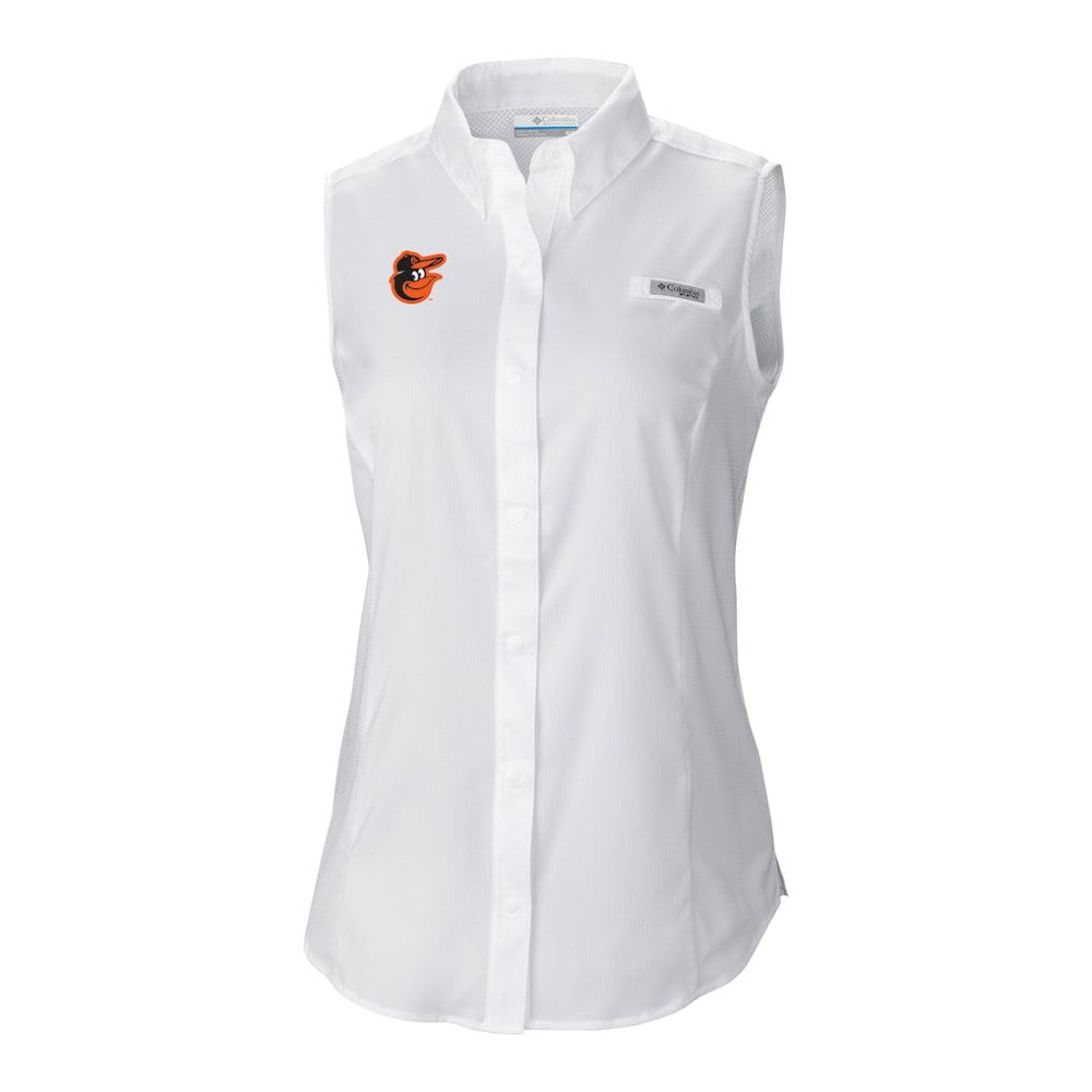 Baltimore Orioles Columbia Women's Tamiami Sleeveless Shirt - White - Columbia Sale