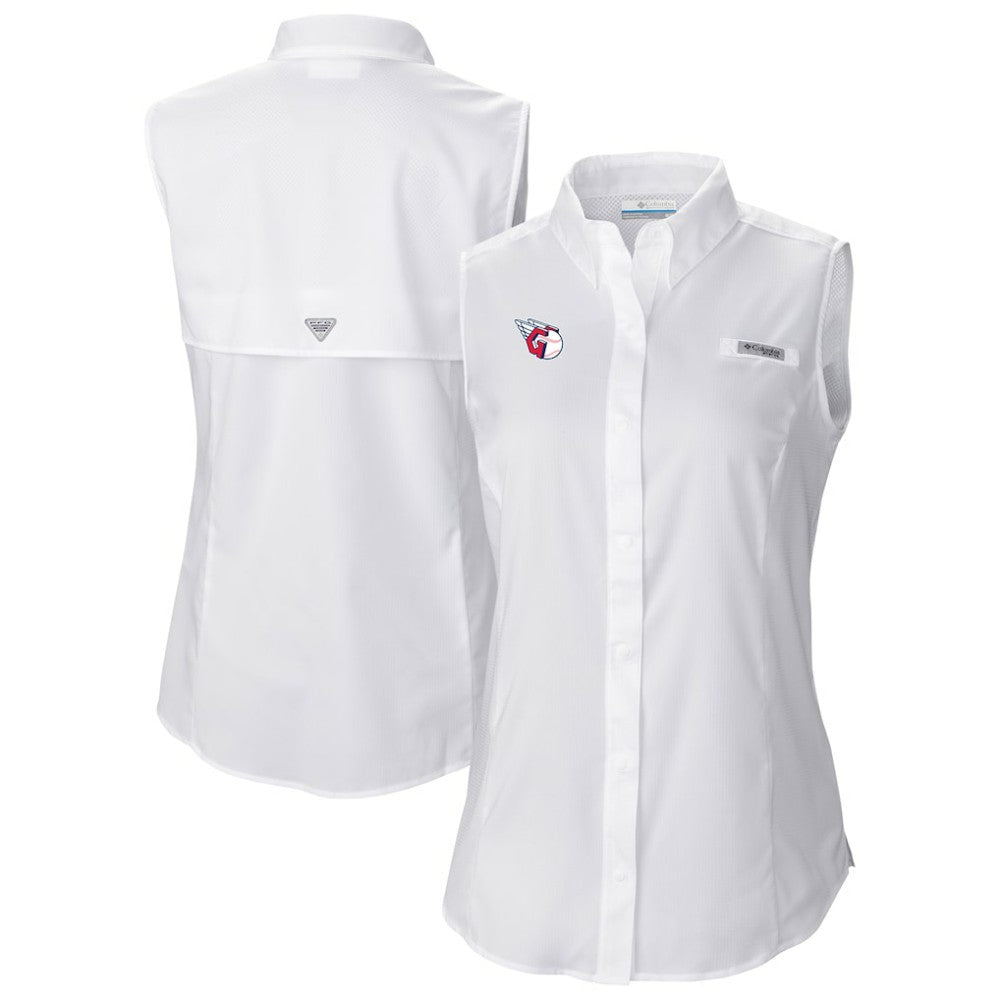 Cleveland Guardians Columbia Women's Tamiami Sleeveless Shirt - White - Columbia Sale
