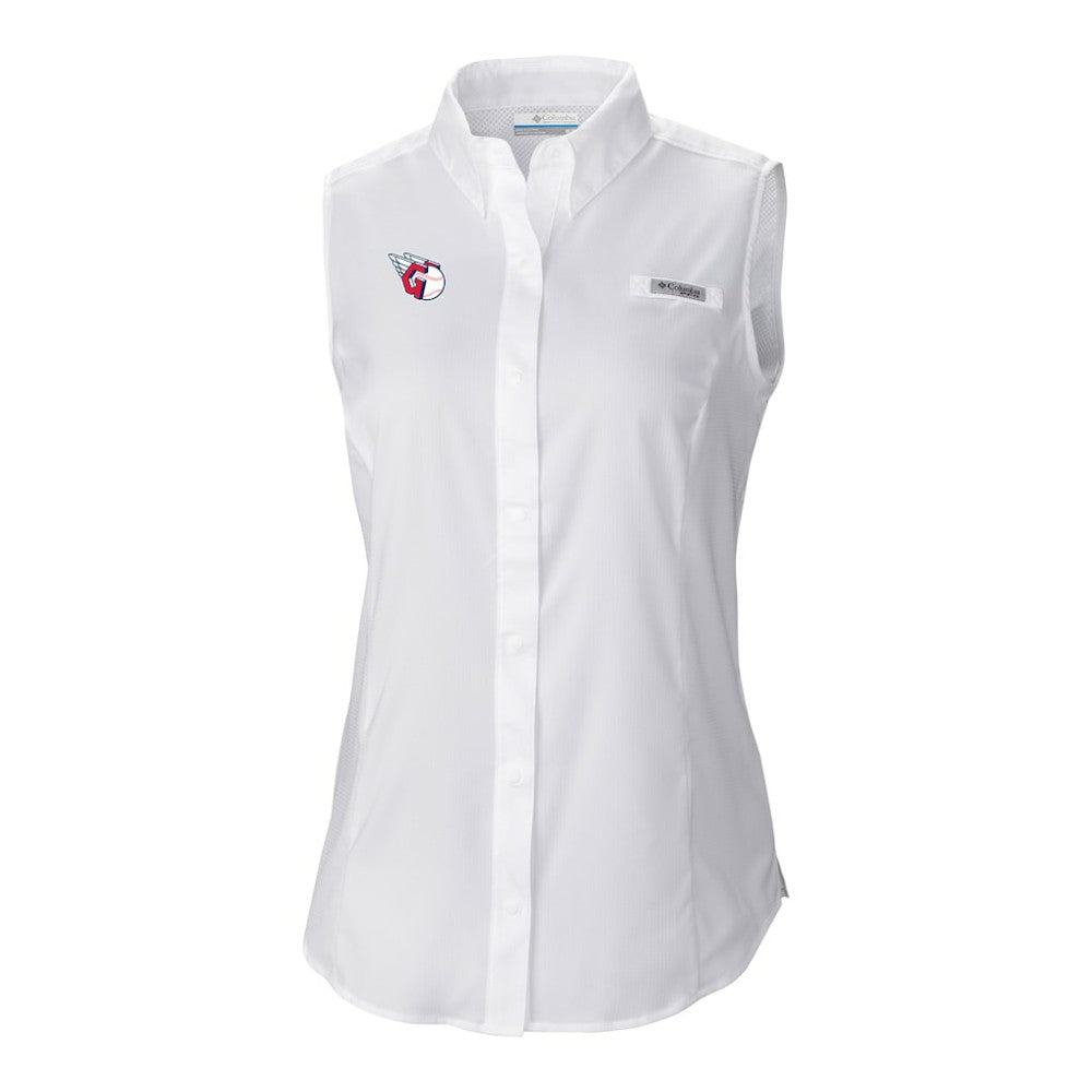 Cleveland Guardians Columbia Women's Tamiami Sleeveless Shirt - White - Columbia Sale