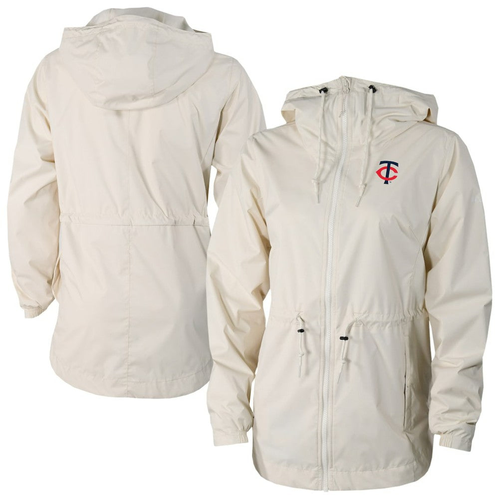 Minnesota Twins Columbia Women's Lily Park Full-Zip Rain Jacket - Cream - Columbia Lifestyle